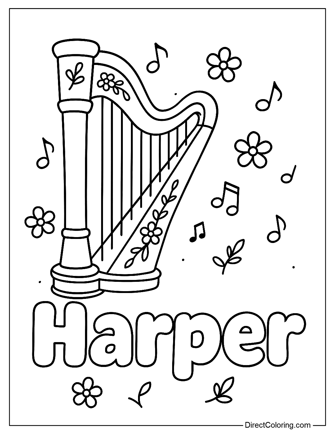 A coloring page of the Name 